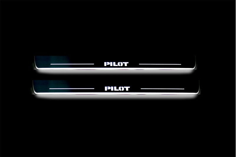 Honda Pilot II 2008-2015 Led Sill Plates With Logo Pilot Honda Led Door Sills opdesign
