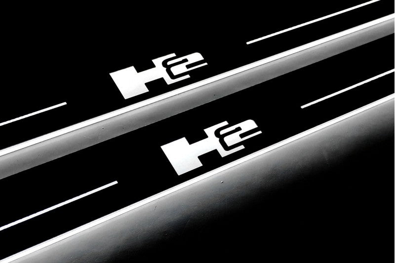 Hummer H2 LED Door Sills PRO With Logo H2 - decoinfabric
