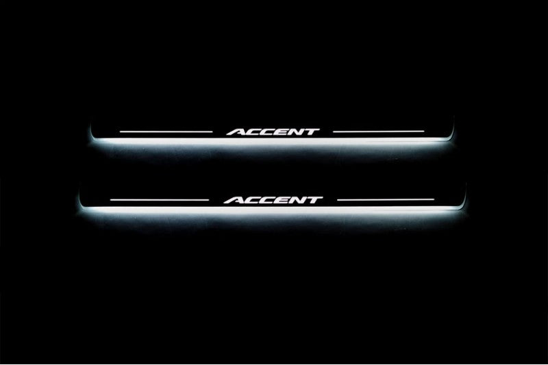 Hyundai Accent 2017+ LED Door Sills PRO With Logo Accent Hyundai Led Door Sills opdesign