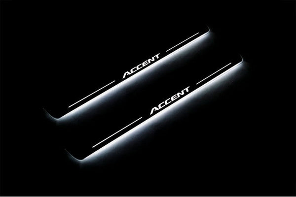 Hyundai Accent 2017+ LED Door Sills PRO With Logo Accent - decoinfabric