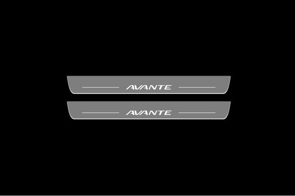 Hyundai Avante VI Auto Door Sills With Logo Avante - decoinfabric