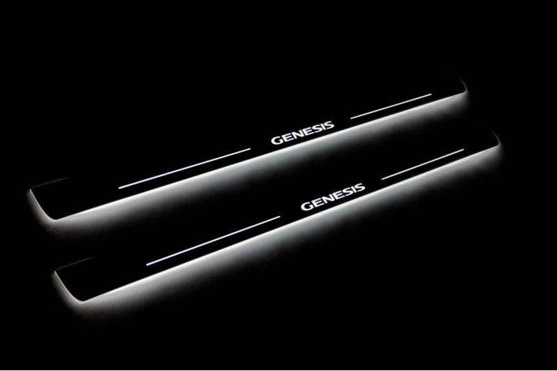 Hyundai Genesis Coupe 2008-2016 Door Sill Led Plate With Logo Genesis Hyundai Led Door Sills opdesign