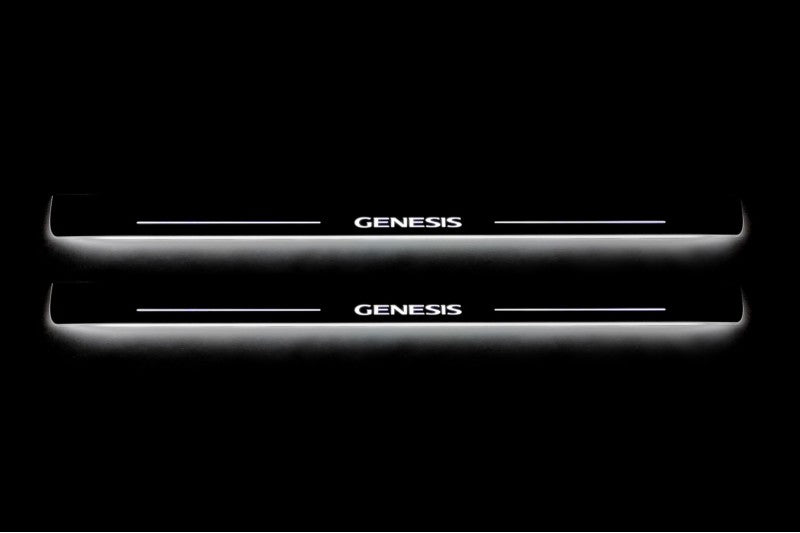 Hyundai Genesis Coupe 2008-2016 Door Sill Led Plate With Logo Genesis Hyundai Led Door Sills opdesign