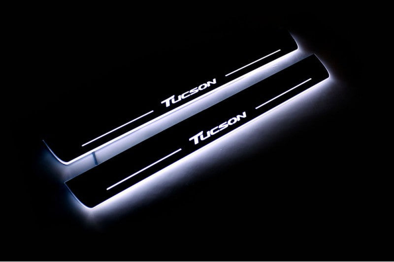 Hyundai Tucson II 2015-2020 Door Sill Protectors With Logo Tucson Hyundai Led Door Sills opdesign