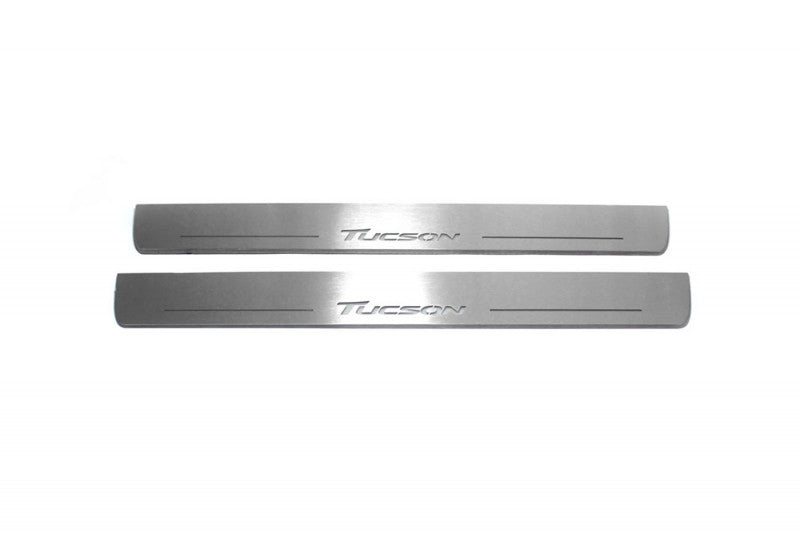 Hyundai Tucson II 2015-2020 Door Sill Protectors With Logo Tucson Hyundai Led Door Sills opdesign