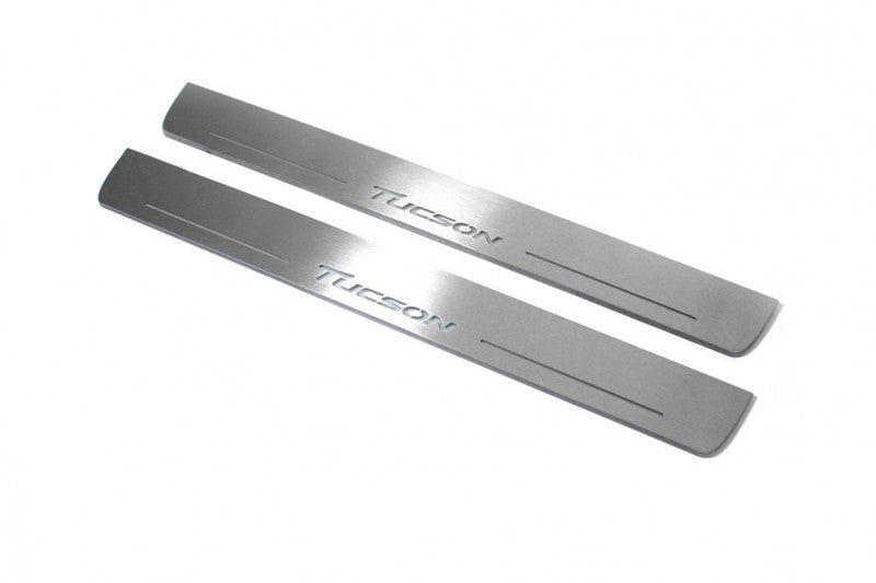 Hyundai Tucson II 2015-2020 Door Sill Protectors With Logo Tucson Hyundai Led Door Sills opdesign