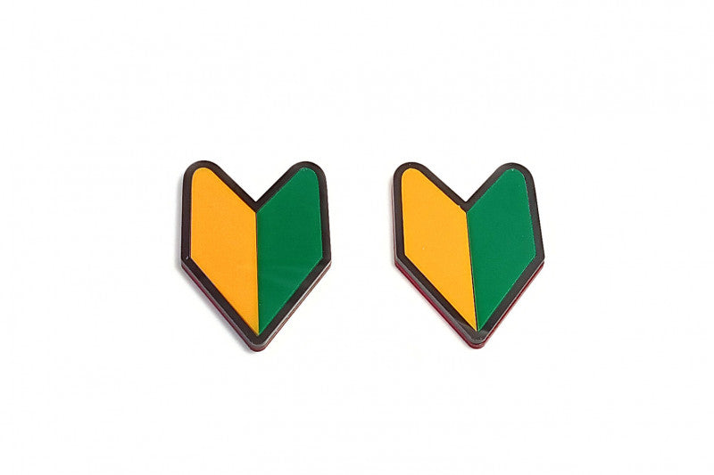 Infiniti emblem for fenders with JDM logo Infiniti emblems decoinfabric BLACK YELLOW