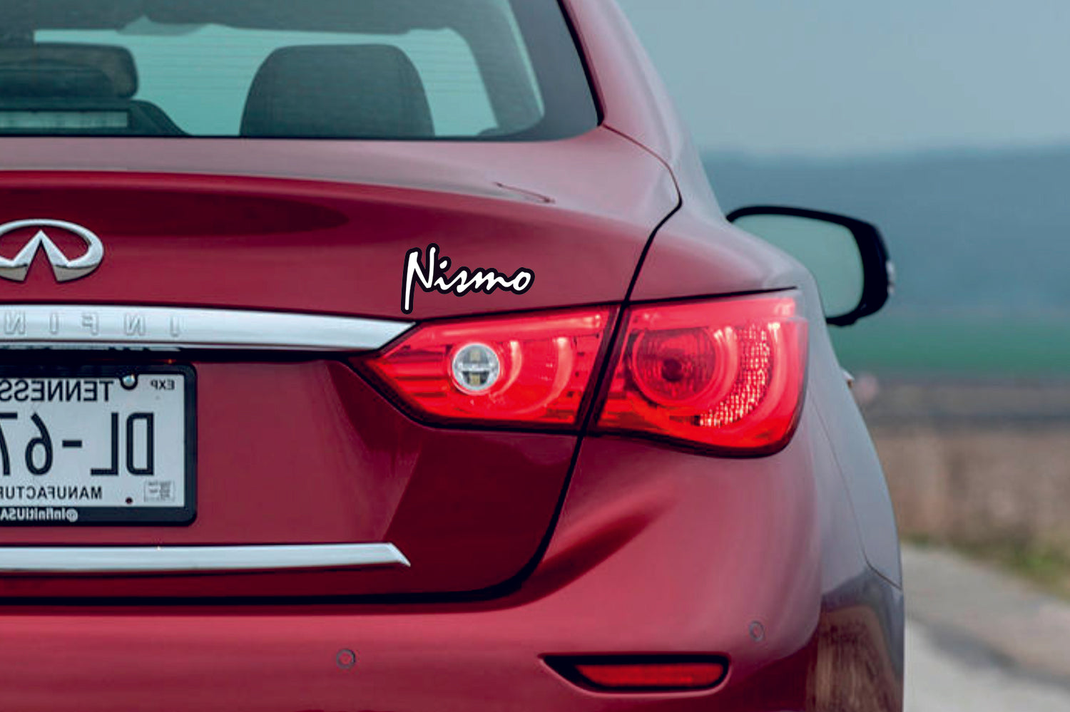 Infiniti tailgate trunk rear emblem with Nismo logo (Type 2) - decoinfabric