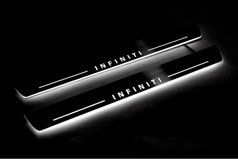 Infiniti QX80 2013+ Door Sill Led Plate With Logo Infiniti Infiniti Led Door Sills opdesign