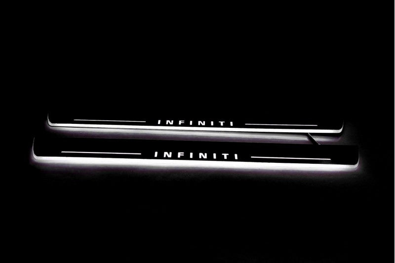 Infiniti QX80 2013+ Door Sill Led Plate With Logo Infiniti Infiniti Led Door Sills opdesign