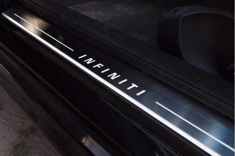 Infiniti G 4D 2007-2015 Door Sill Protectors With Logo Infiniti Infiniti Led Door Sills opdesign