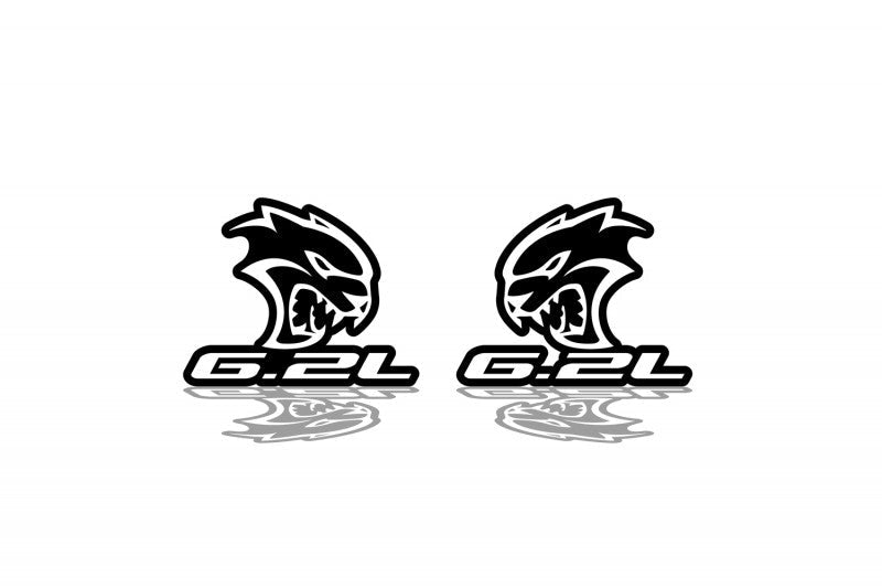 Jeep emblem for fenders with Hellcat 6.2L logo Jeep emblems decoinfabric BLACK WHITE