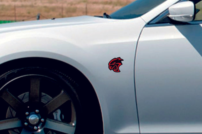 Jeep emblem for fenders with Hellcat logo Jeep emblems decoinfabric BLACK RED