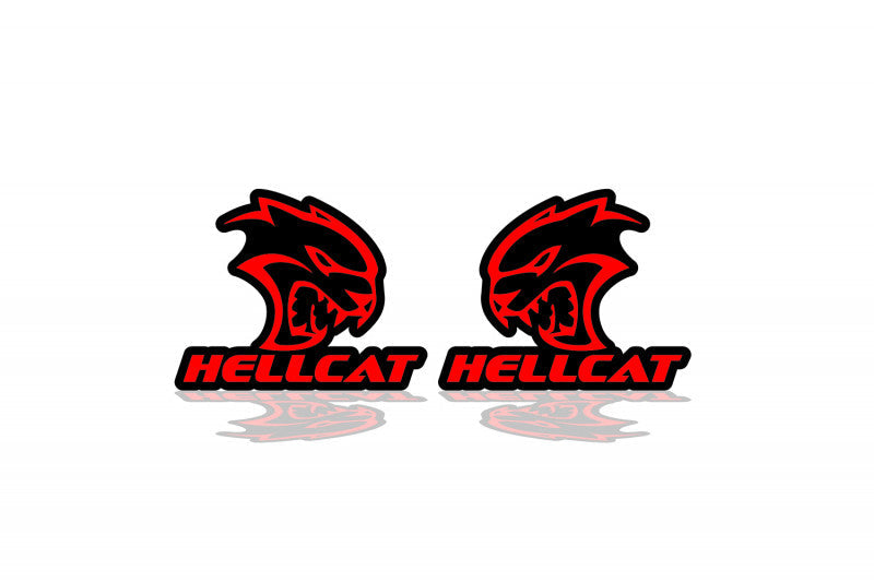 Jeep emblem for fenders with Hellcat + text Hellcat logo Jeep emblems decoinfabric BLACK RED