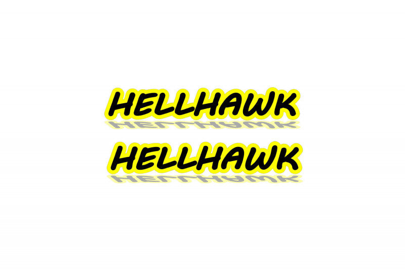 Jeep Emblem & Badges set with Hellhawk logo Jeep emblems decoinfabric YELLOW BLACK