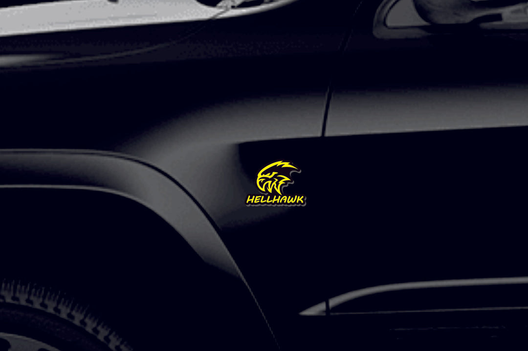 Jeep Emblem & Badges set with Hellhawk logo (Type 3) Jeep emblems decoinfabric