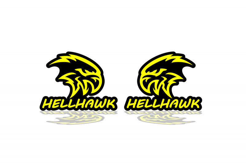 JEEP emblem for fenders with Hellhawk logo (type 3) Jeep emblems decoinfabric BLACK YELLOW
