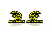 JEEP emblem for fenders with Hellhawk logo (type 3) Jeep emblems decoinfabric BLACK YELLOW