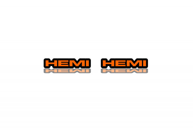 Jeep Emblem & Badges set with Hemi logo Jeep emblems decoinfabric BLACK ORANGE