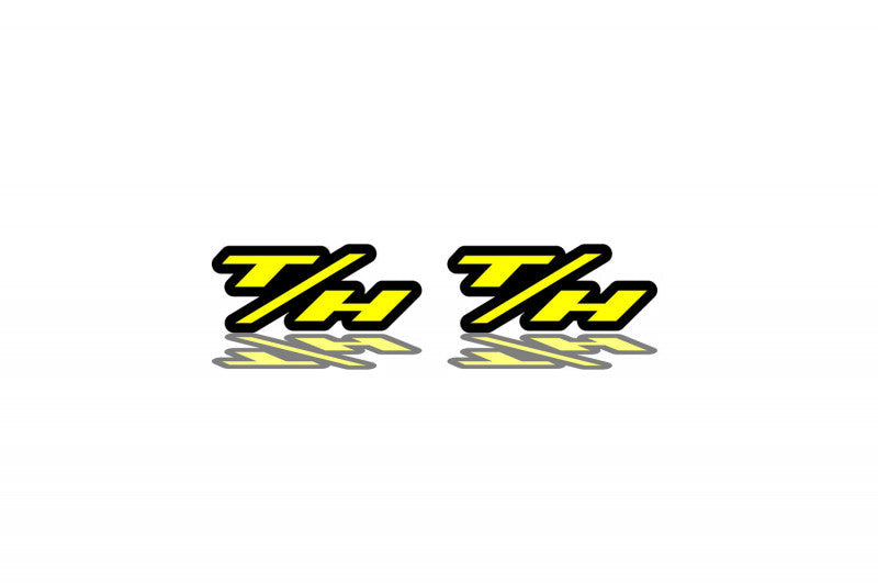 Jeep emblem for fenders with T/H logo Jeep emblems decoinfabric BLACK YELLOW