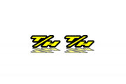 Jeep emblem for fenders with T/H logo Jeep emblems decoinfabric BLACK YELLOW