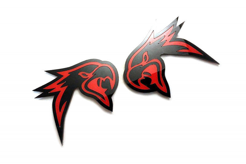 Jeep Emblem & Badges set with TrackHawk logo (head) Jeep emblems decoinfabric BLACK RED