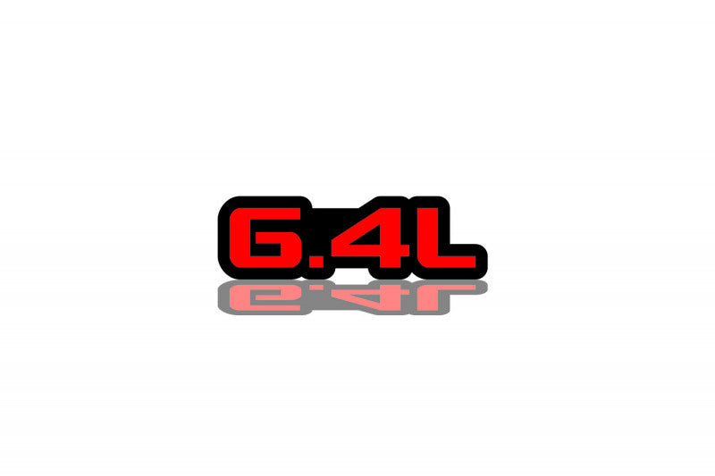 JEEP Radiator grille emblem with 6.4L logo Jeep emblems decoinfabric BLACK RED