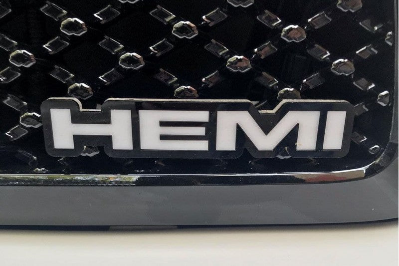 Jeep Emblem & Badge Set - Grille and Tailgate Hemi logo Jeep emblems decoinfabric WHITE
