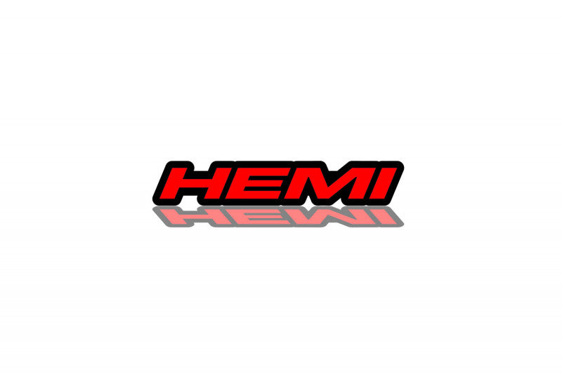 JEEP Radiator grille emblem with HEMI logo (type 2) Jeep emblems decoinfabric BLACK RED