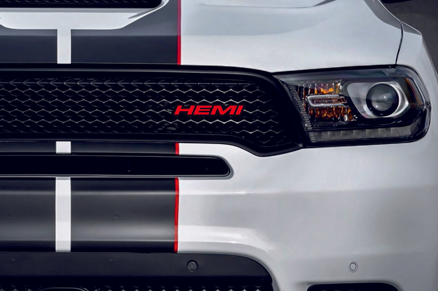 JEEP Radiator grille emblem with HEMI logo (type 2) - decoinfabric