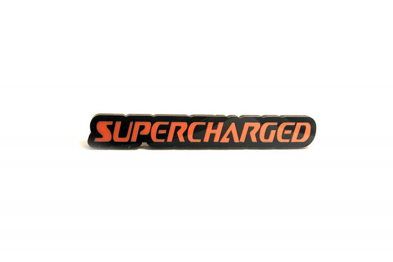 JEEP Radiator grille emblem with Supercharged logo Jeep emblems decoinfabric BLACK ORANGE