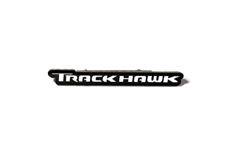 JEEP Radiator grille emblem with TrackHawk logo Jeep emblems decoinfabric BLACK WHITE