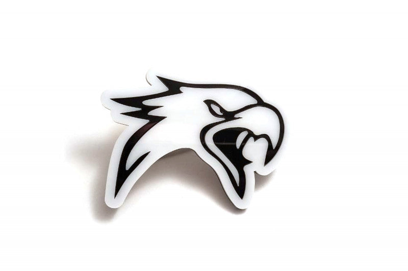 JEEP Radiator grille emblem with TrackHawk logo (head) Jeep emblems decoinfabric BLACK WHITE
