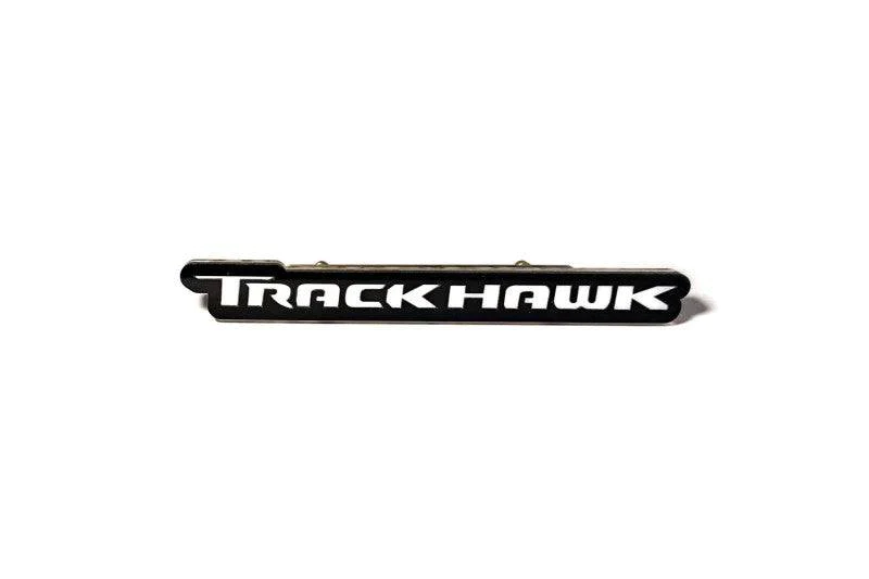 Jeep tailgate trunk rear emblem with TrackHawk logo Jeep emblems decoinfabric BLACK WHITE