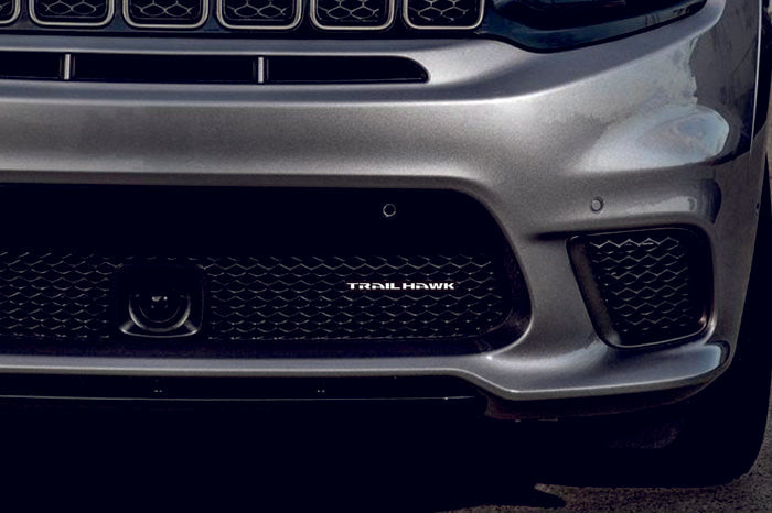 JEEP Radiator grille emblem with Trailhawk logo Jeep emblems decoinfabric BLACK WHITE