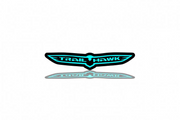 Jeep tailgate trunk rear emblem with Trailhawk logo (Type 2) Jeep emblems decoinfabric BLACK LIGHT BLUE