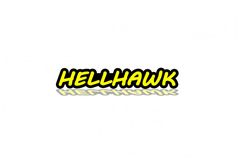 Jeep tailgate trunk rear emblem with Hellhawk logo Jeep emblems decoinfabric BLACK YELLOW