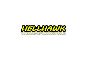 Jeep tailgate trunk rear emblem with Hellhawk logo Jeep emblems decoinfabric BLACK YELLOW