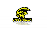 Jeep tailgate trunk rear emblem with Hellhawk logo (type 3) Jeep emblems decoinfabric BLACK YELLOW