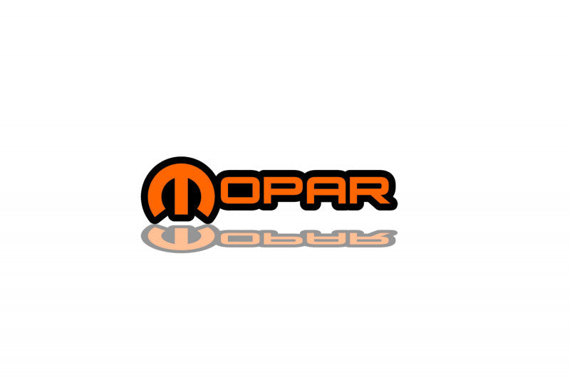 Jeep tailgate trunk rear emblem with Mopar logo (type 2) Jeep emblems decoinfabric BLACK ORANGE