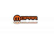 Jeep tailgate trunk rear emblem with Mopar logo (type 2) Jeep emblems decoinfabric BLACK ORANGE