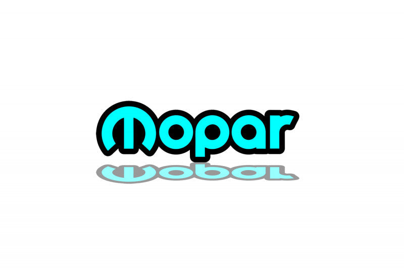 Jeep tailgate trunk rear emblem with Mopar logo (type 7) Jeep emblems decoinfabric BLACK LIGHT BLUE