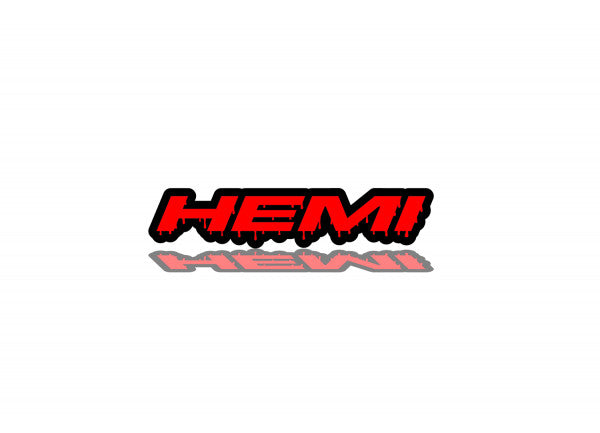 Radiator grille emblem with HEMI Blood logo Jeep emblems decoinfabric BLACK RED