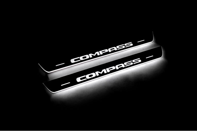 Jeep Compass II 2016+ LED Door Sill With Logo Compass Jeep Led Door Sills opdesign