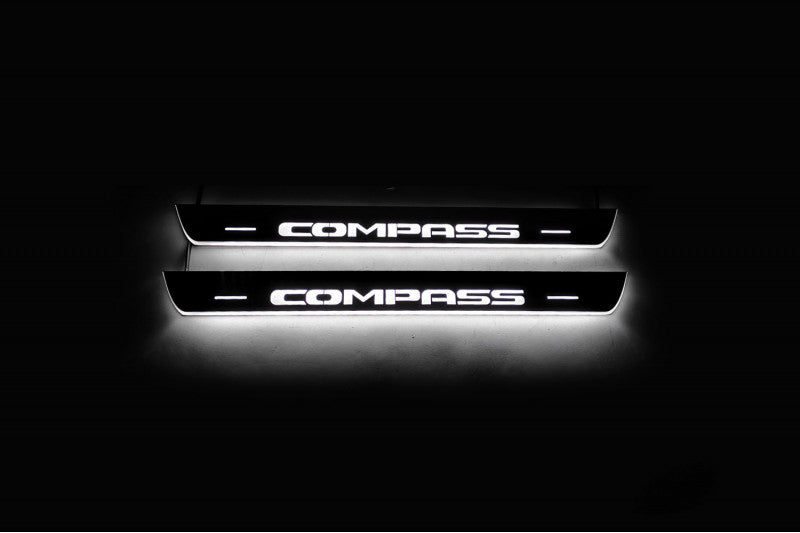 Jeep Compass II 2016+ LED Door Sill With Logo Compass Jeep Led Door Sills opdesign
