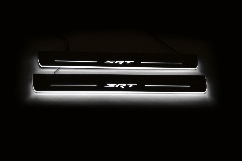 Jeep Grand Cherokee IV 2010-2021 Led Door Sills With Logo SRT Jeep Led Door Sills opdesign