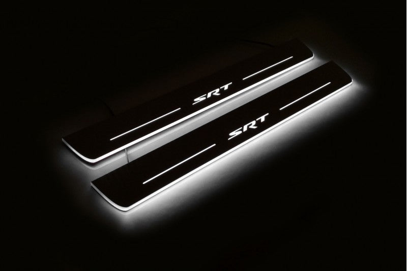 Jeep Grand Cherokee IV 2010-2021 Led Door Sills With Logo SRT Jeep Led Door Sills opdesign
