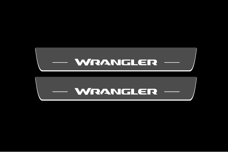 Jeep Wrangler JL 2018+ Auto Door Sills With Logo Wrangler Jeep Led Door Sills opdesign