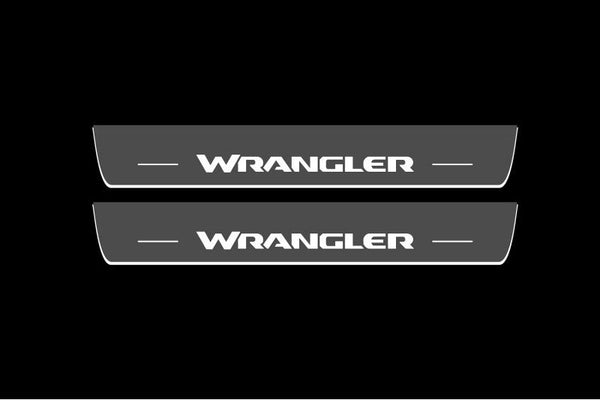 Jeep Wrangler JL Auto Door Sills With Logo Wrangler