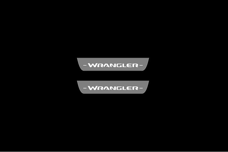 Jeep Wrangler JL Auto Door Sills With Logo Wrangler - decoinfabric
